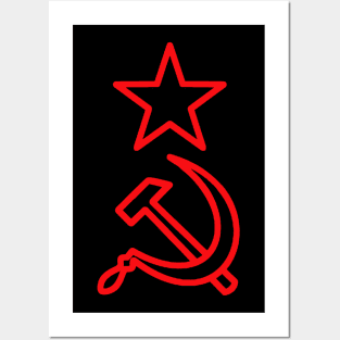 Hammer and Sickle - Minimalist Red Communist Posters and Art